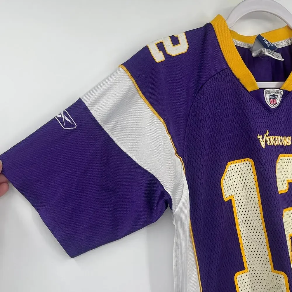 Reebok NFL Equipment Y2K Vikings #12 Percy Harvin Jersey Youth Large Purple Mesh